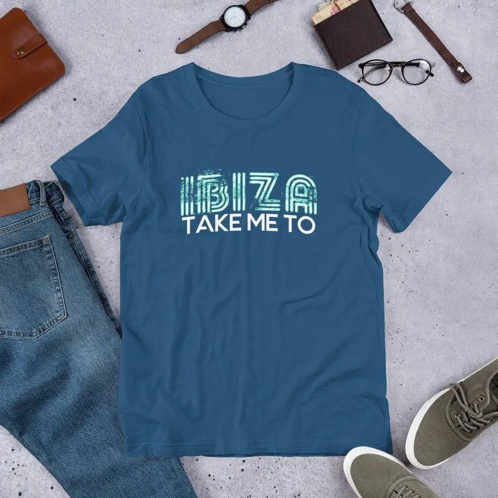 Take Me To Ibiza T Shirt in Teal Spain Vacation Men's  or