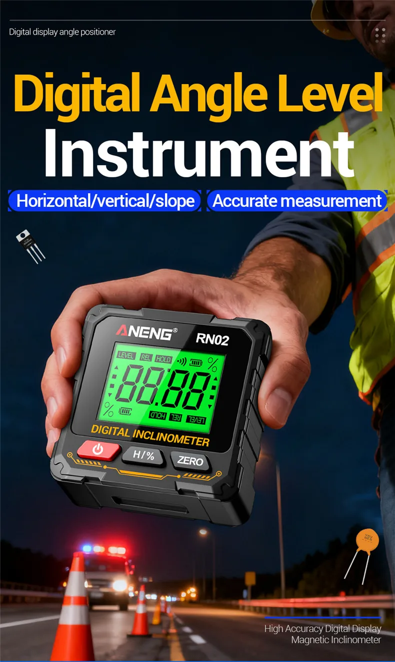 ANENG RN01/RN02/RN03 Digitaler Neigungsmesser Vierseitig Magnetisch Automatische Bildschirmumklappung Multifunktionaler Mehrwinkel-Horizontalmesser – Detail 17