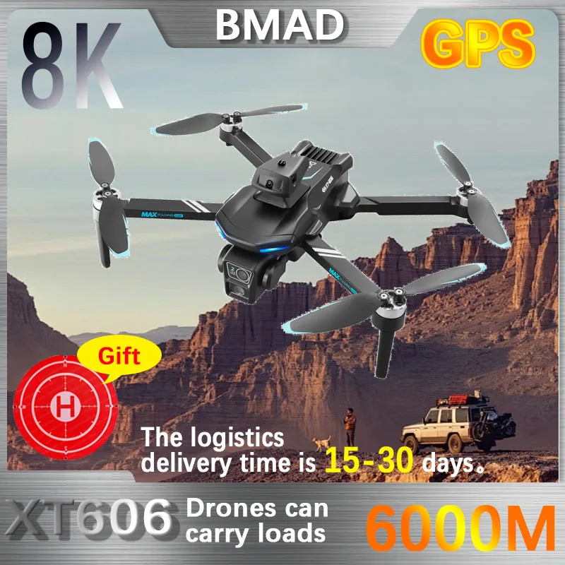 

BMAD XT606 2.4G WIFI with 6K dual axis gimbal high-definition camera 18 minutes flight time brushless foldable drone quadcopter