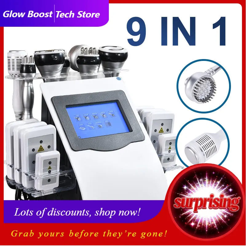 

NYs 9 in 1 40K cavitation machine vacuum weight loss and slimming device anti fat mass ultrasonic beautiful equipment