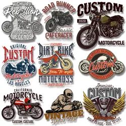 Motorcycle Custom Culture  Heavy Metal Iron on Patches Clothes for Men Firm and Fadeless  Stickers DIY Appliques