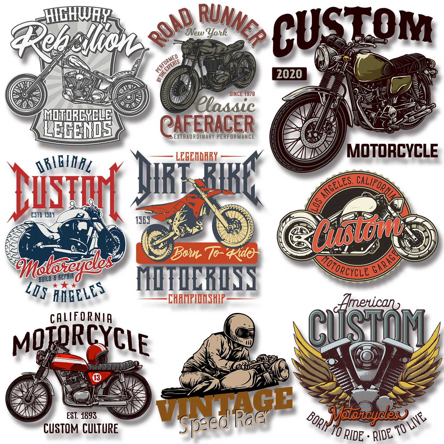 Motocyklowa kultura niestandardowa Heavy Metal Iron on Patches Odzież dla mężczyzn Mocne i nieblaknące naklejki DIY Aplikacje