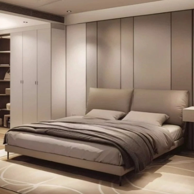 سرير مزدوج فاخر 220 × 200 سم قواعد بحجم كينغ اللوح الأمامي سرير كوين مريح أريكة مفردة كاميرا موبليتي أثاث دا ليتو للمنزل