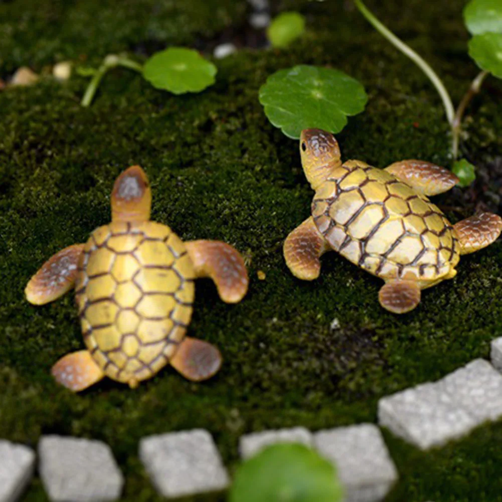 Mini Turtle Model Resin Ornaments Fine Workmanship Layout Prop Aquarium Fish Tank Landscape Home Garden Pet Decoration Supplies