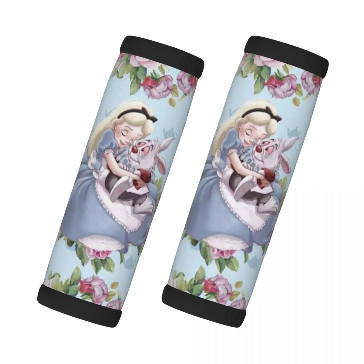 

Custom Cheshire Cat Cartoon Luggage Handles Wrap Grips 2 Pcs Neoprene Suitcases Luggage Travel Accessories Alice in Wonderland