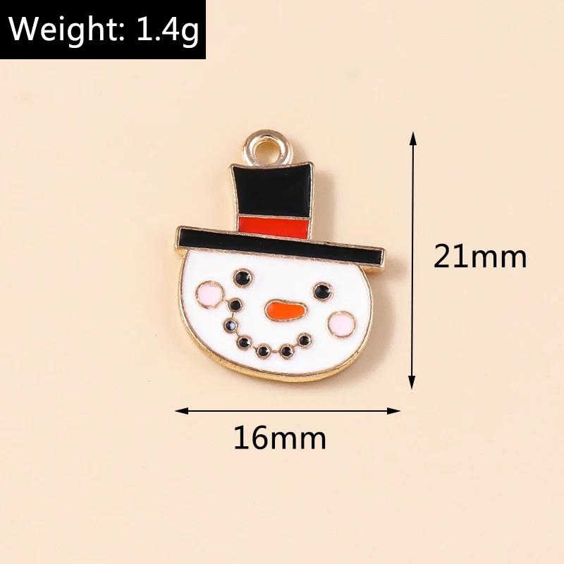 10 stücke Emaille Weihnachten Charme Lebkuchen mann Schneeflocke Schneemann Santa Anhänger für DIY Halskette Ohrring Schmuck Herstellung Zubehör – Detail 23