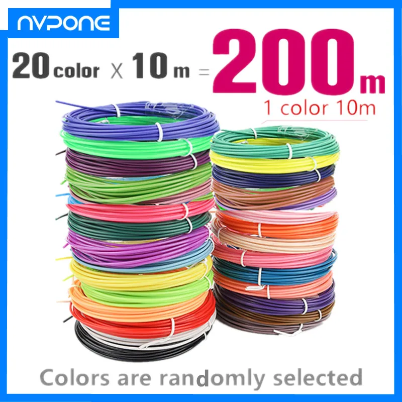 PLA/ABS Filament For 3D Pen 3D Printing Pen Material 10/20 Rolls 50M/100M/200M 1.75mm Plastic Filament No Smell  for 3D Pencil