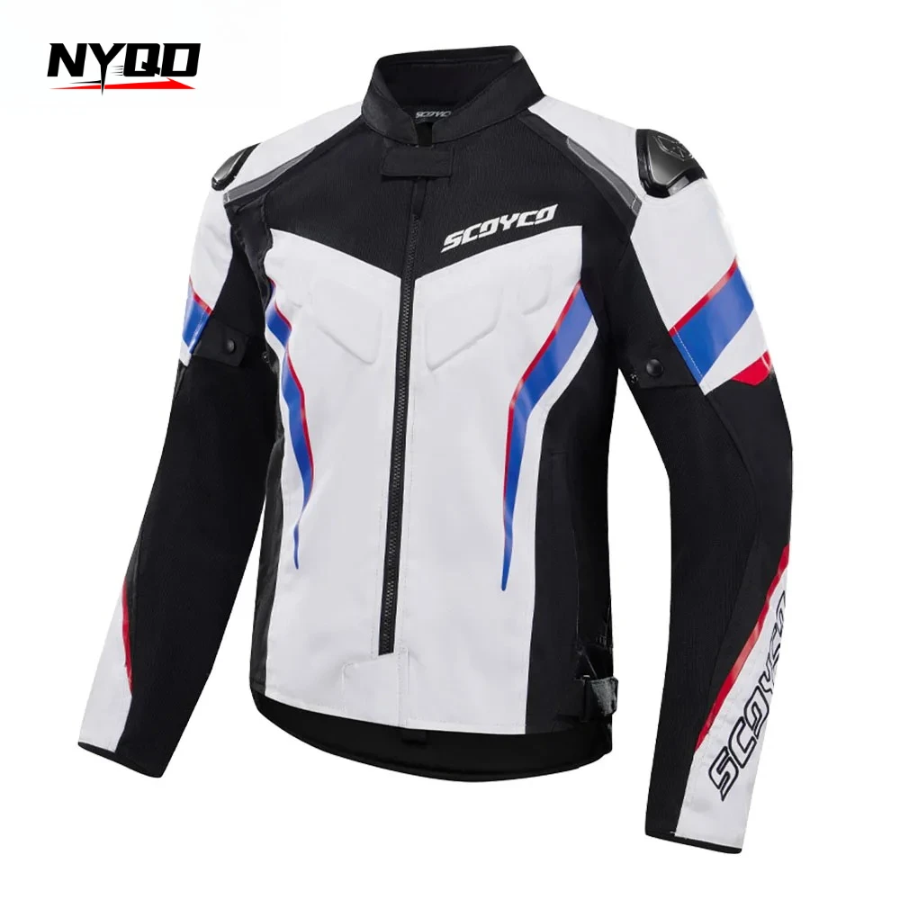 Men Motorcycle Jacket Spring Summer Breathable Chaqueta Moto Hombre Fall Prevention Motorcycle Equipment With 5pcs CE Protector