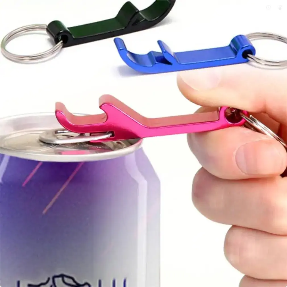 Multifunctional Aluminum Alloy Bottle Opener Beer Keychain Ring Advertising Promotion Small Gift Portable Kitchen Accessories