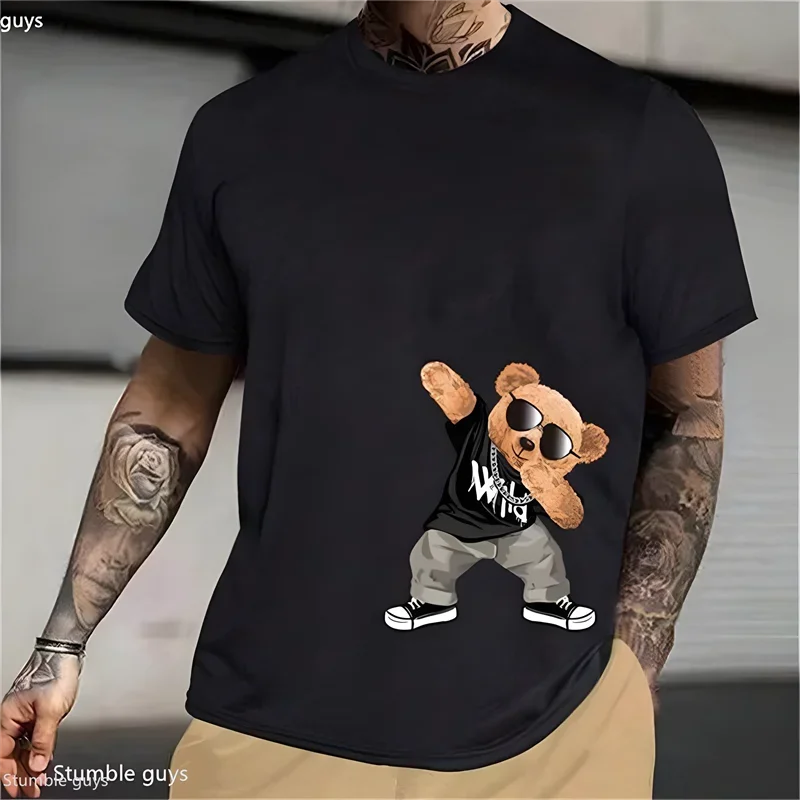 Sommer Herren Übergroßes Mode-Anime-T-Shirt Locker Sitzend Kurzarm Atmungsaktives Gewebe Große Größen Sport-Trikot Outfits