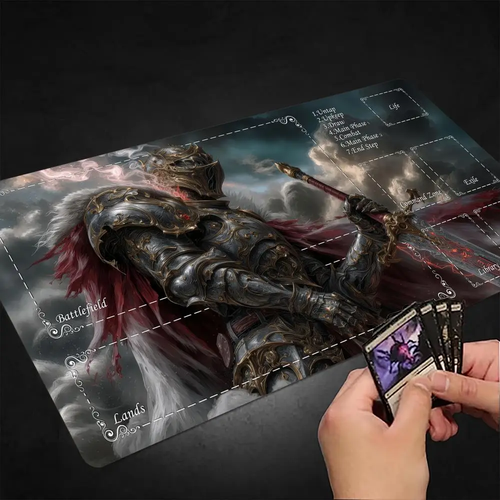 

Epic Knight Illustration Design MTG Playmat Magic Card Battle Mat Non-Slip Durable 35X60CM Commander playmat tapete magic mtg