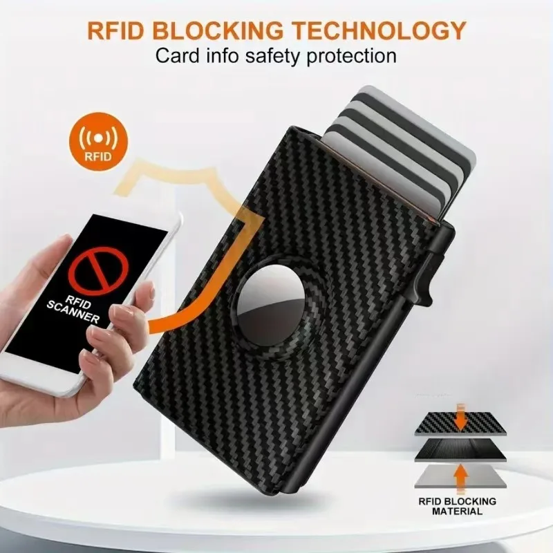 1Pc Multi Functional Men's Automatic Pop-up Card Holder, Anti-theft Card Swipe Box, Wallet