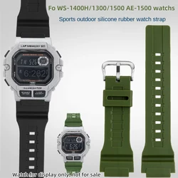 For Casio Digital Watch ws 1400h/1300 WS-1500 W-737h Ae1500 Sport waterproof resin silicone watch strap band bracelet men women