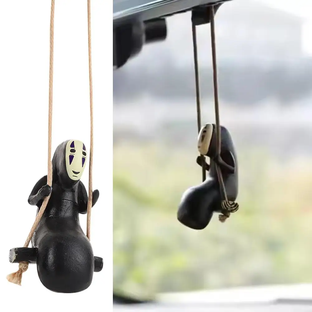 Lustige Anime Auto Ornamente Gesichtslosen Männlichen Auto Anhänger Auto Rückspiegel Anhänger Freund Geburtstag Geschenk Hause Tasche Dekor Ornament