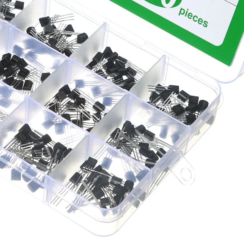 15 values Plug-in transistor 1S8050 A42 A92 TL431 13001 20 pieces each Total 300 pcs Triode kit with box