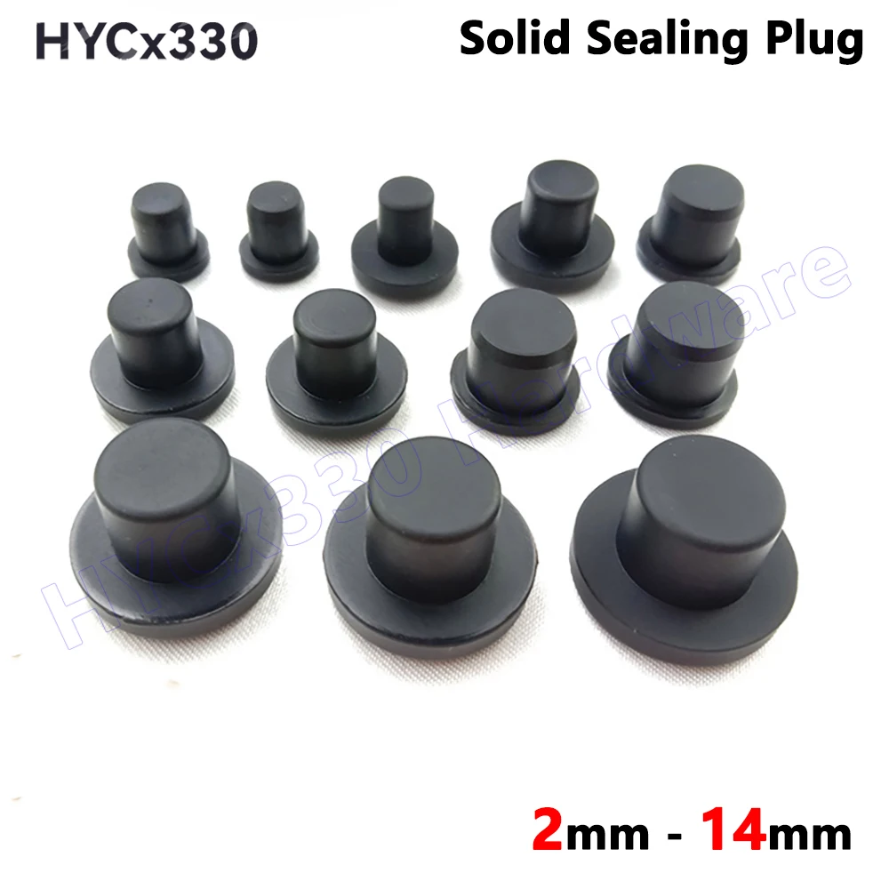 Solid Sealing Plug, 2mm - 14mm Silicone Rubber Hole Caps, T-shaped Seal Stopper, High TEMP Dustproof Plug, Inserts Bungs End Cap