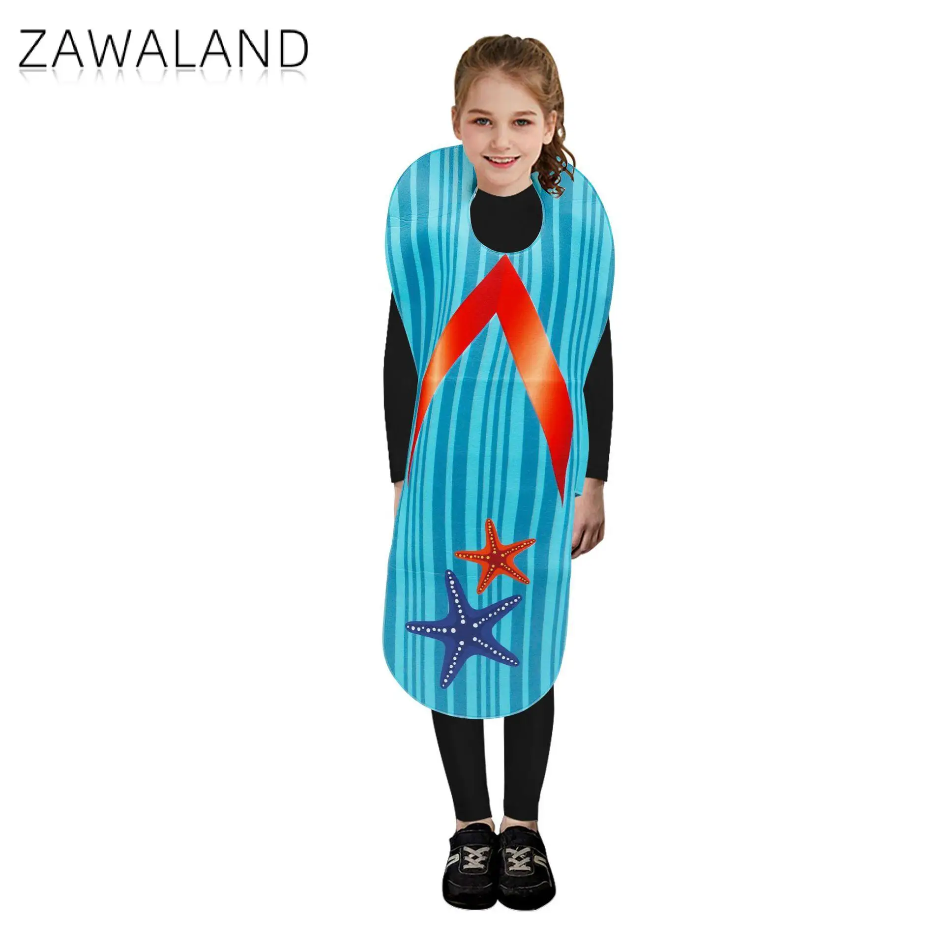 Zawaland Flip Flops Sponge Printed Outfits Cosplay Costume Halloween Sponge Printed Disguise Suit Adult Children Stage Clothing