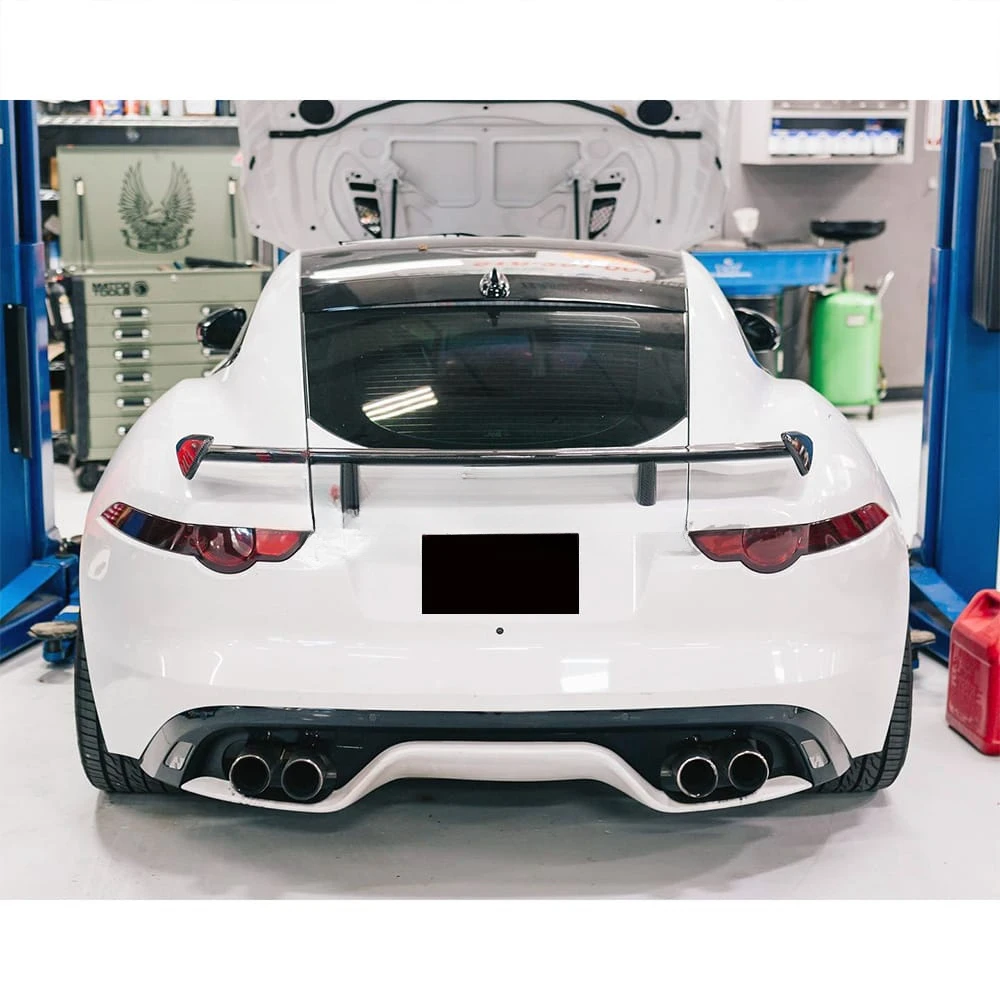 SVR Style Lift Function Bracket Carbon Fiber Rear Spoiler For Jaguar F-Type GT Wings