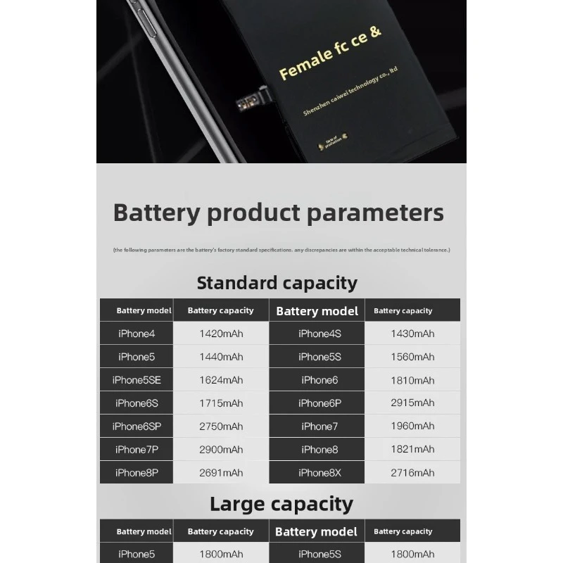 Applicable IPhone Battery Zero Cycle 7th Generation Battery 4S/6/XS/13/6s/5s/7plus/8p/7p Mobile Phone Battery 