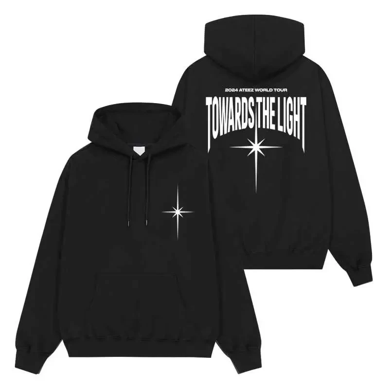 

Kpop Y2K ATEEZ2024 World Tour TOWARDS THE LIGHT WILL Long-sleeved Unisex Sweatshirt Loose Printe Pullover Coat Oversize Hooded
