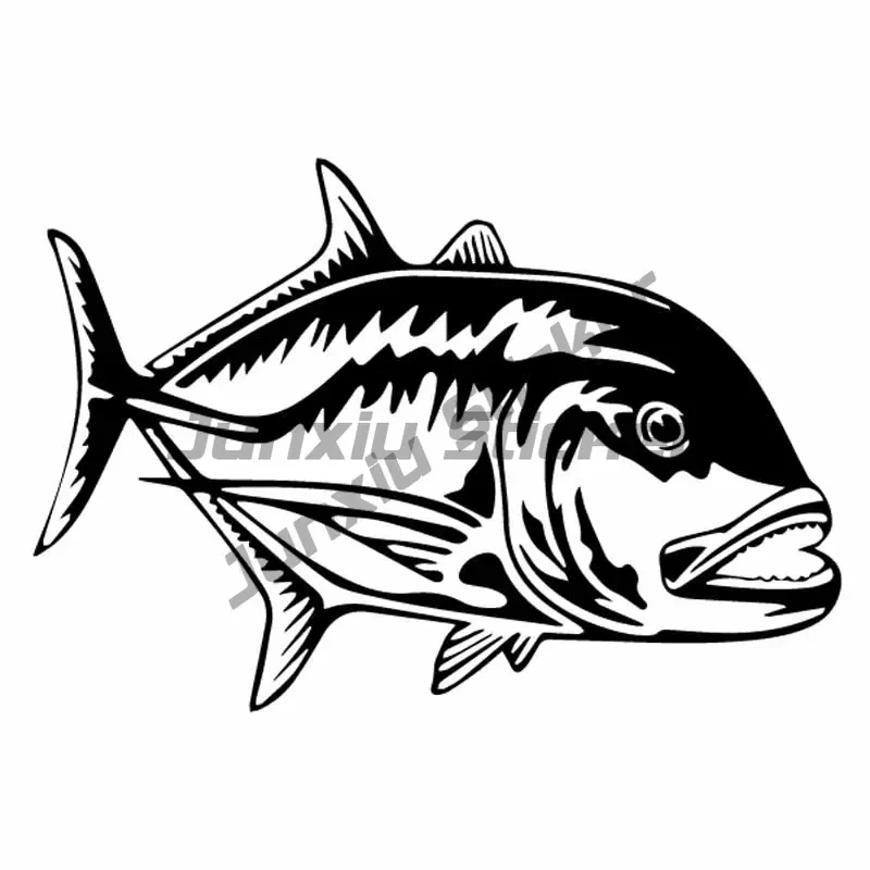 

Lifelike Car Sticker Hawaiian Ulua Fish Vinyl Decal Car Window Decor.