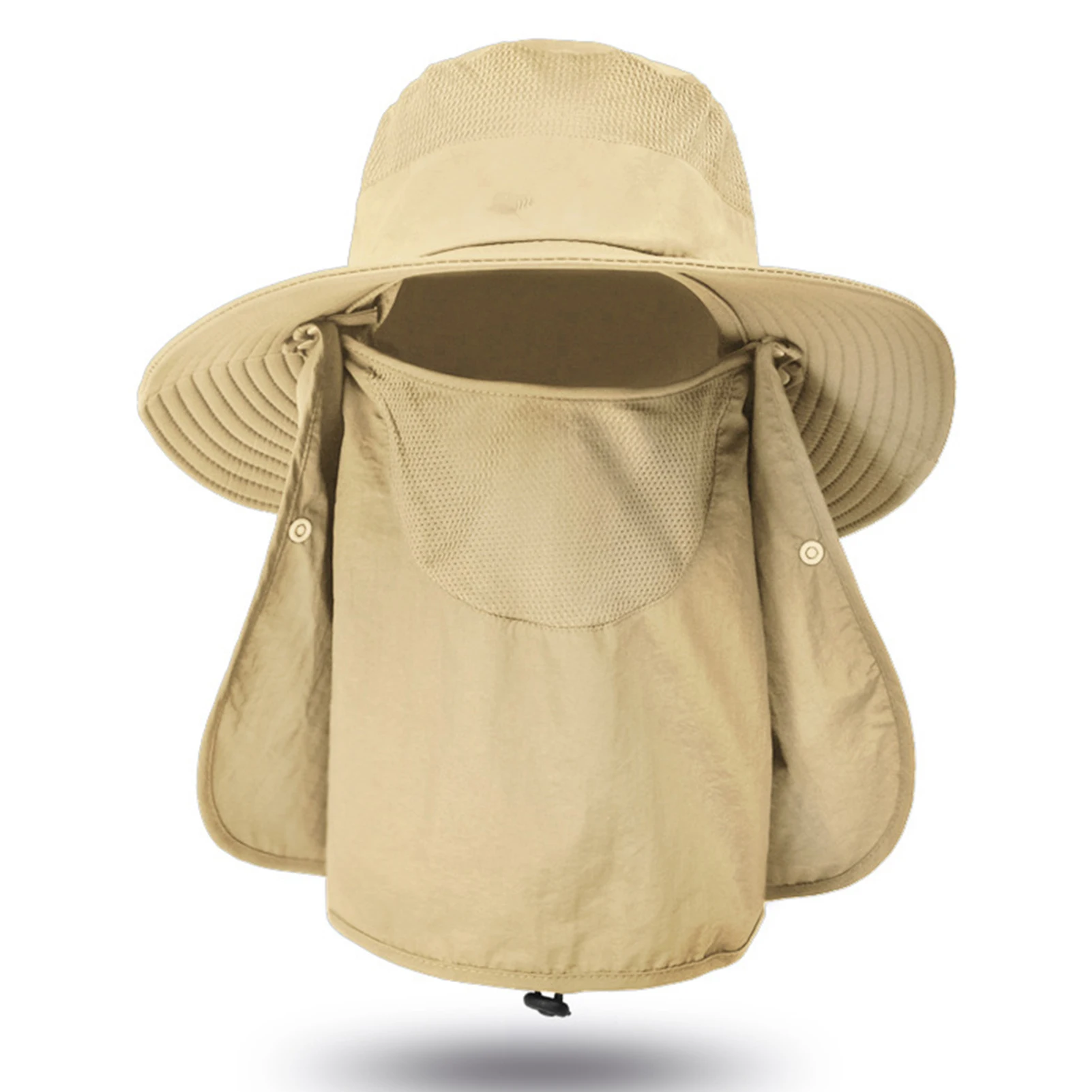 

Sun Cap with Removable Face Neck Cover Flap Wide Brim Fishing Hat Summer Outdoor Sun Protection Fishing Cap for Man and Women