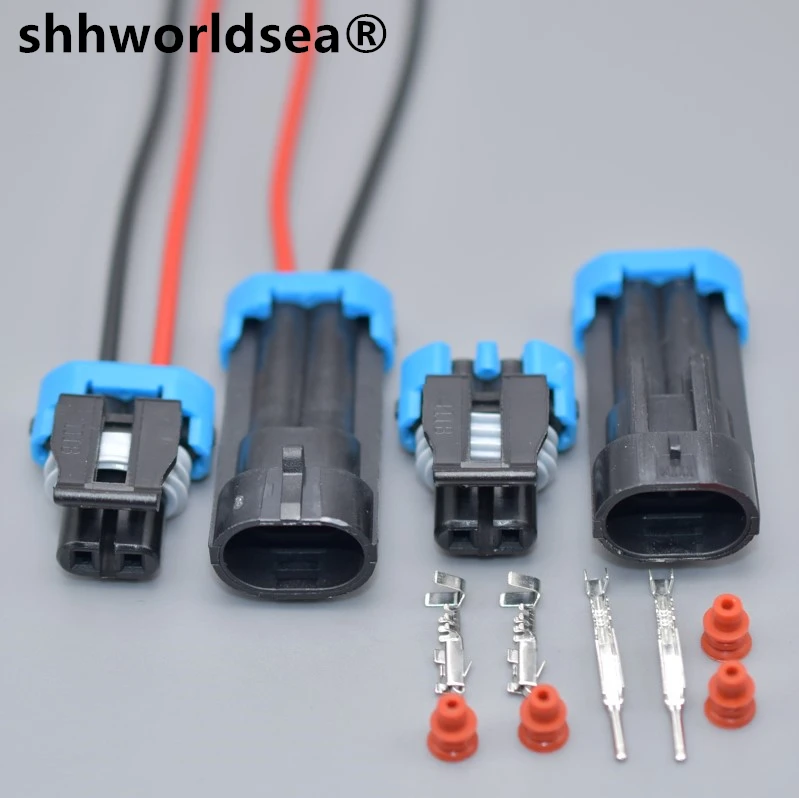 

shhworldsea 2pin 1.5mm Equivalent PA66 automotive waterproof connector Male or Female Housing Connector 12052641 12162000