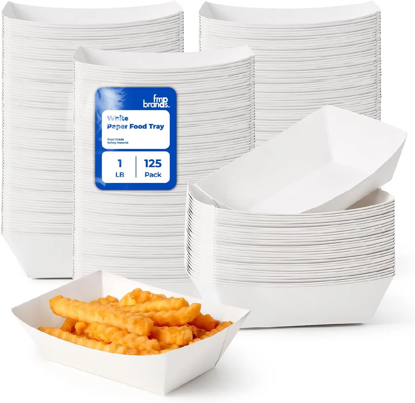 

Disposable Paper Food Trays 1 lb Heavy Duty for Nachos, Hot Dogs, and Party Snacks, Grease Resistant