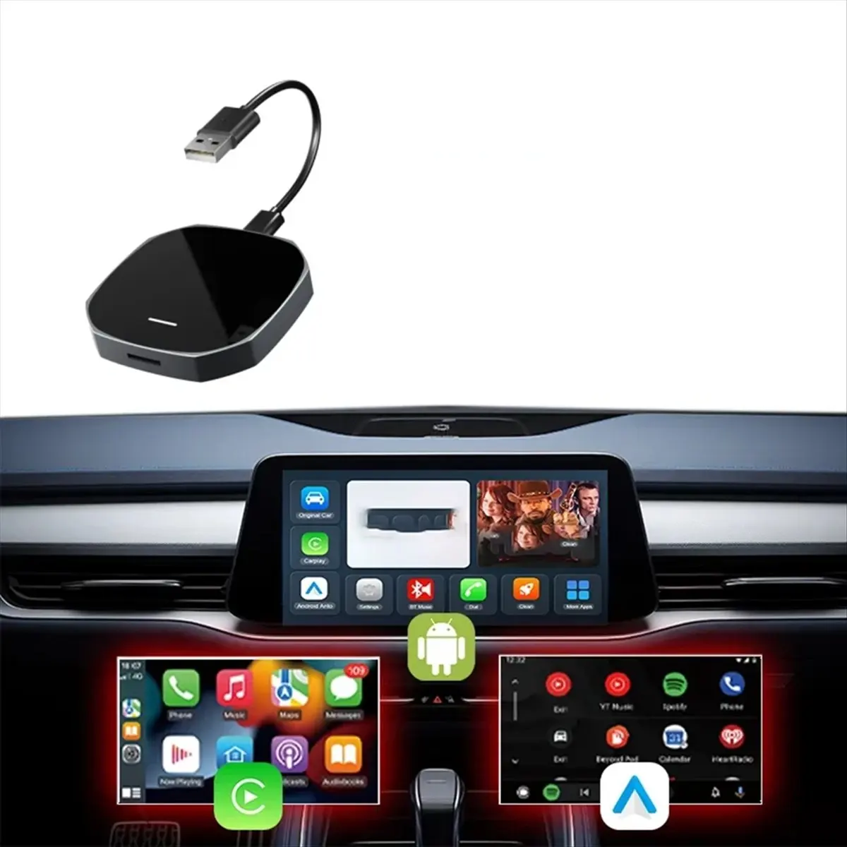 【▶♦△POPULAR PICK】Wireless Android Auto for CarPlay Adapter Smart AI Box USB Multimedia Video for Car Accessories