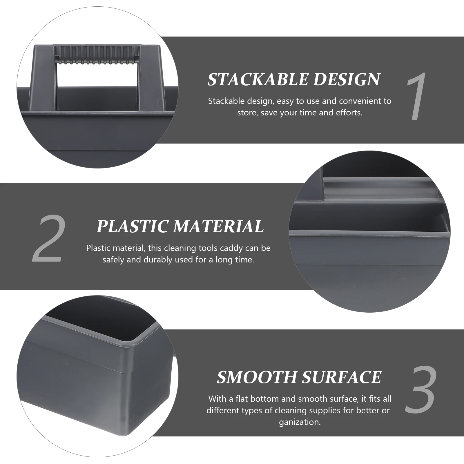 

Cleaning Basket Plastic Storage Case Portable Handle Organizer Stackable Cleaning Tool Tote Plastic Storage Basket