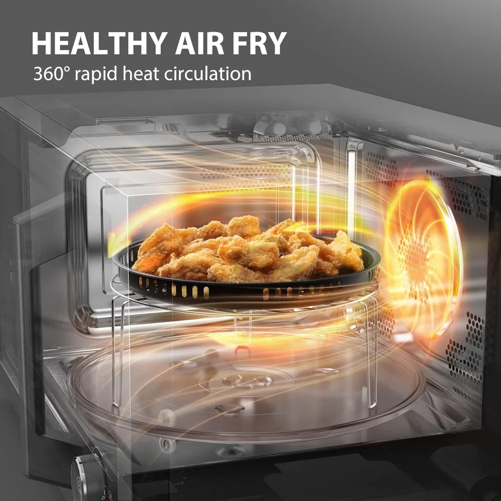 หม้อทอด Air fryer ดิจิตอลพร้อมเมนู27เมนูอัตโนมัติและ47สูตรการพาความร้อนและการรวมกันอย่างรวดเร็วสามารถละลายน้ำแข็งได้หม้อทอด Air fryer 1000W