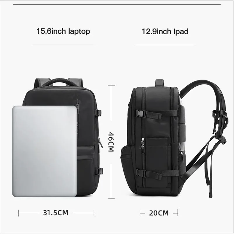 Bange Expandable USB Bag Large Capacity 15.6 Laptop Waterproof Fashion Men\'s Backpack Men Business Travel Backpack Women School