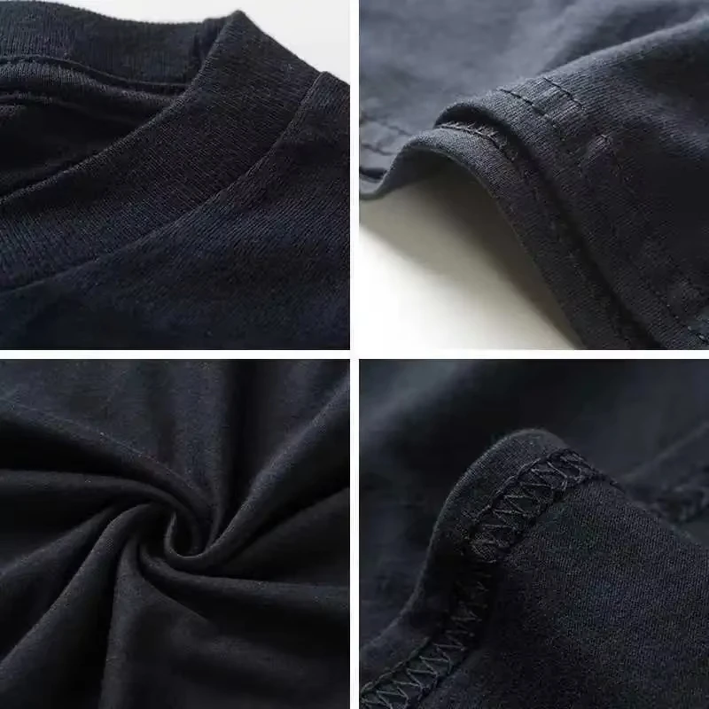 حار بيع العلامة التجارية الفاخرة الصيف وسيم الرجال القطن الخالص جولة الرقبة قصيرة الأكمام تي شيرت للرجال قصيرة الأكمام فضفاضة قمم - #5