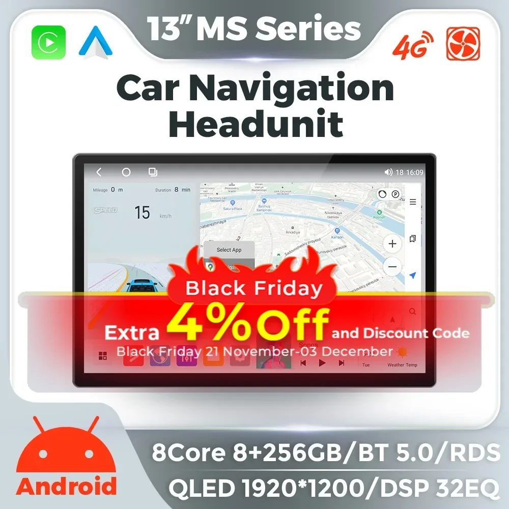 2024 NEW 13inch 3D UI Android 13 Universal Car Radio All-in-one For Hyundia KIA Toyota Honda LADA Fiat Audi BENZ VW GPS 2 DIN 