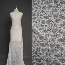 Luxury Beaded Lace Fabric Featuring Fashionable Floral Patterns, Create the Perfect Wedding Dress