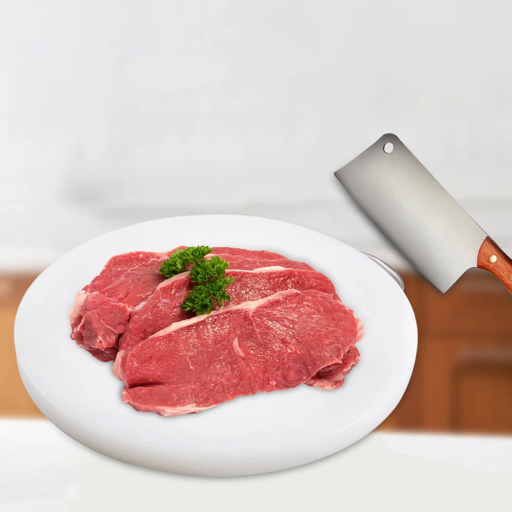 

Round Cutting Board With Handle Thick Plastic Kitchen Chopping Block For Restaurant Prep Non-Slip Stain Resistant