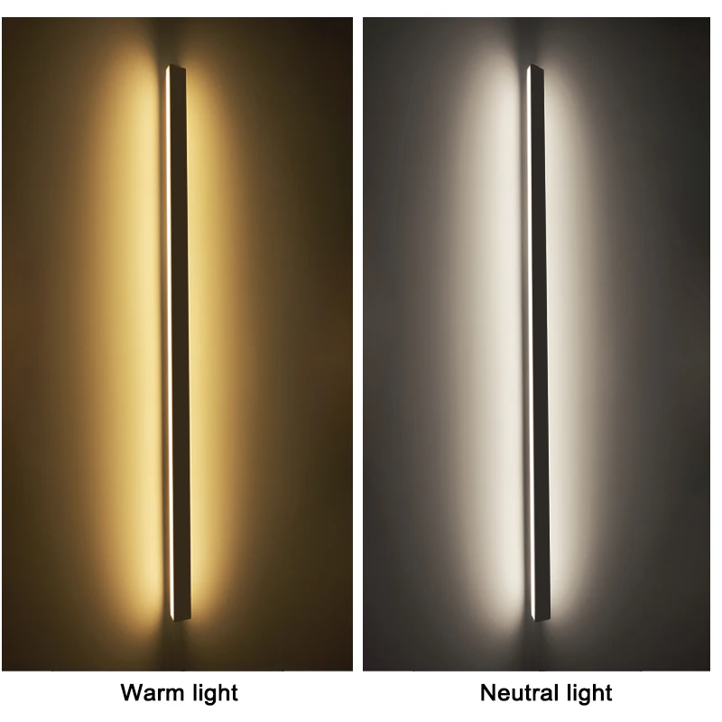 طويل الجدار الخفيفة في الهواء الطلق مقاوم للماء الحديثة شريط طويل LED الإضاءة الجدار مصباح IP65 حديقة التيار المتناوب 85-256 فولت ضوء الديكور في الهواء الطلق