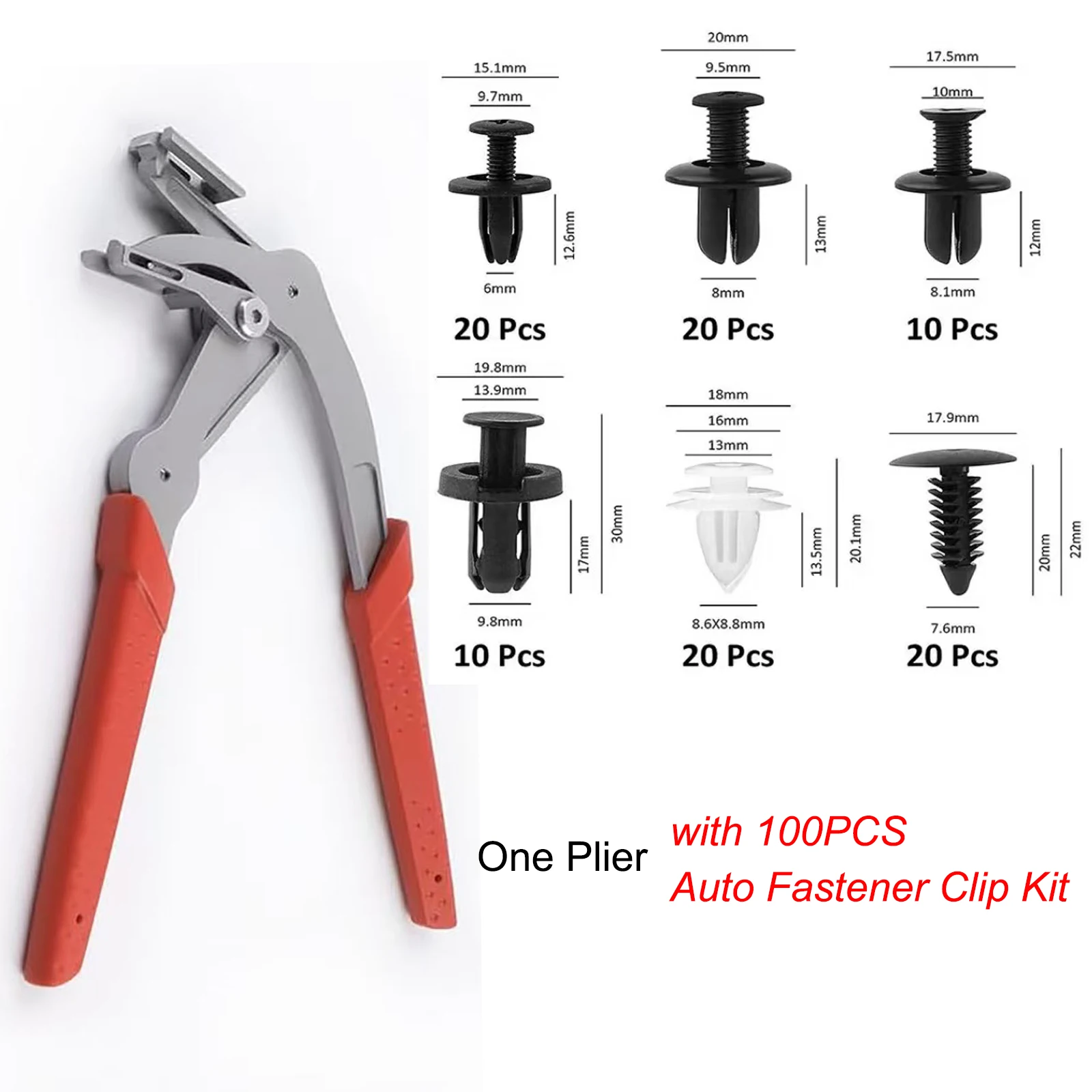 Multi-Purpose Car Clip Pliers Plastic Fastener Damage-Free Auto Trim Removal Tool for Interior Door Panel Bumper Repair
