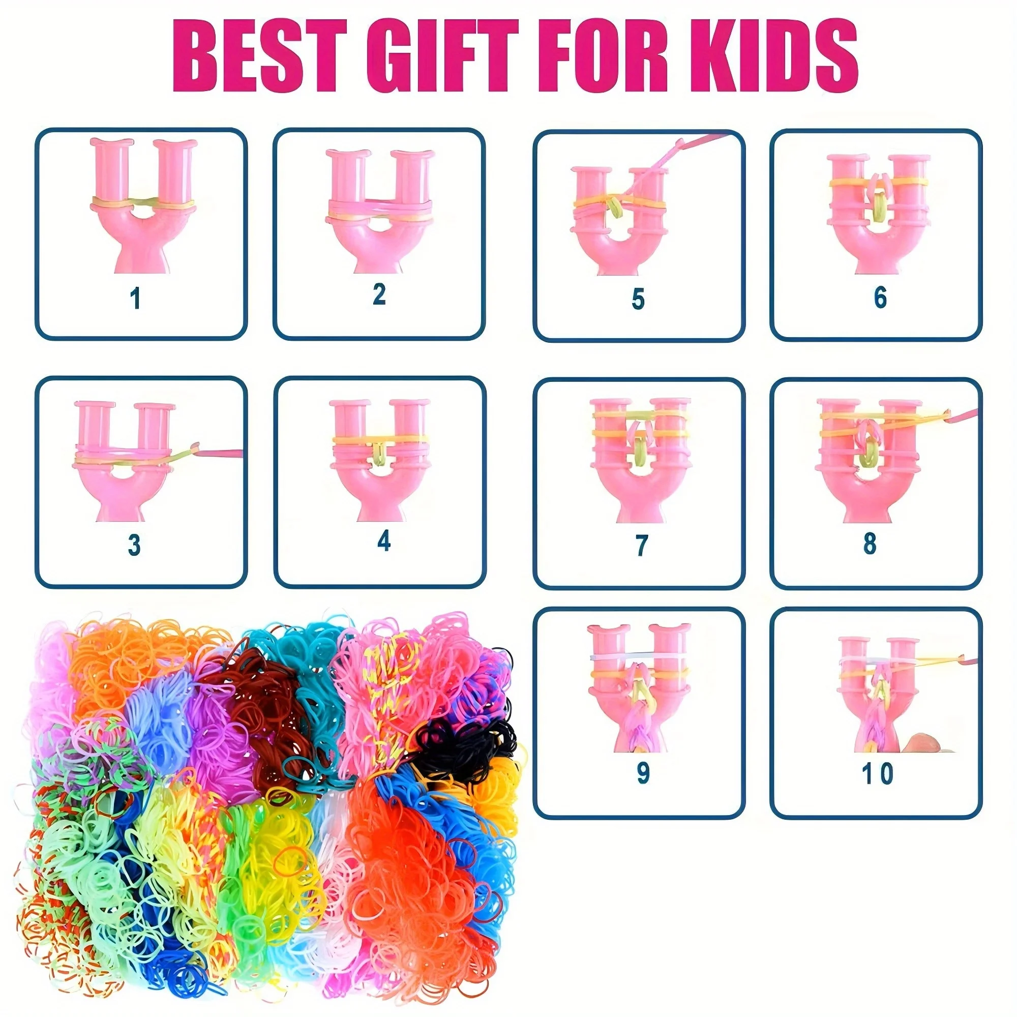 4500 stuks Loom Bands Kit met opbergdoos en accessoires - 3-laags geweven armband maken set, DIY rubberen armband Kit Girs speelgoed