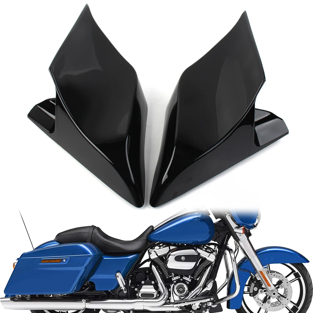 Nero lucido Moto Allungato Pannello di Copertura Laterale Per Harley Touring Road Street Glide 2014 2015 2016 2017 2018 2019 2020 2021