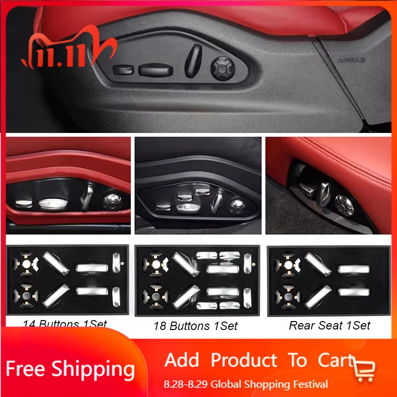 

Interior Stickers For Porsche Cayenne Panamera 911 2022 2023,Taycan 2019 20 21 22 Car Front Rear Seat Adjustment Button Cover Se