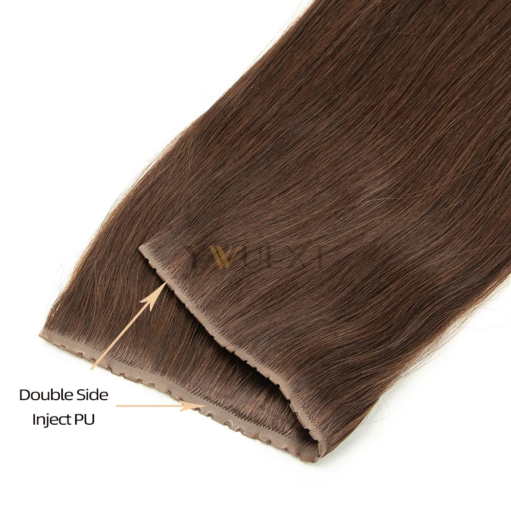 حقن مزدوج XO ثقب لحمة شعر الإنسان غير مرئية التوأم علامات التبويب بولي لحمة لحمة شعر بشري حقيقي مايكرو حلقة XO لحمة حزم الشعر 40-50 جرام #3