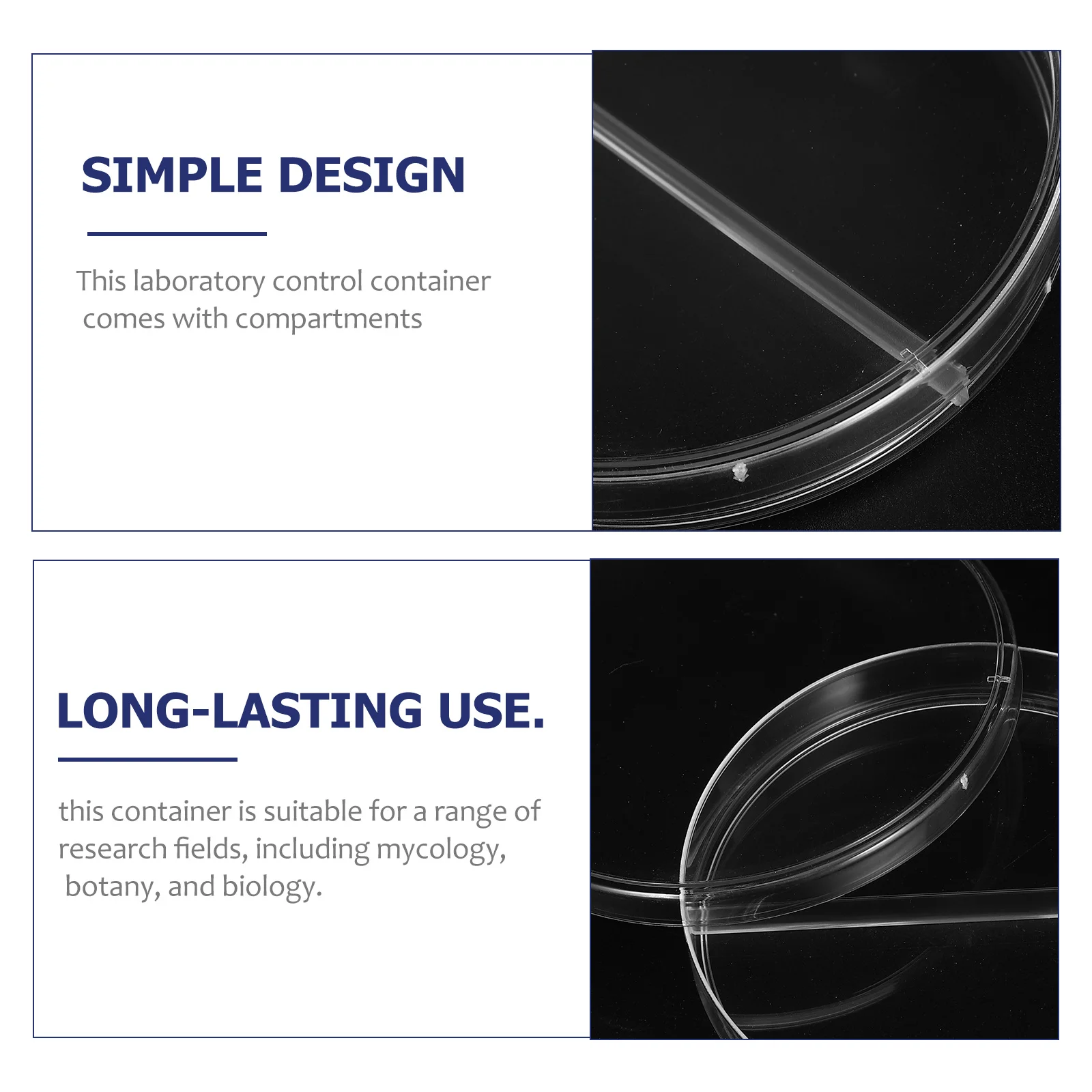 

10Pcs Petri Dishes Clear Plastic Divided Lids Laboratory Biology Botany Research Science Experiment Culture Plastic Petri Dish