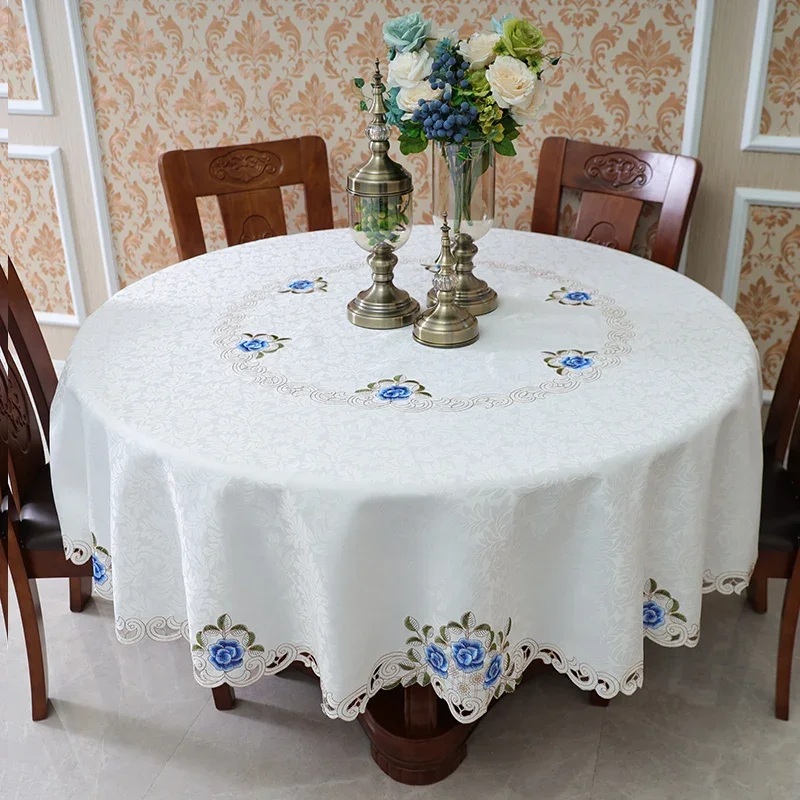 Table Cloth Round Table Luxury Room Aesthetic Tablecloth Coffee Dining Table Cover Embroidered Dust Cover Lace Home Decor