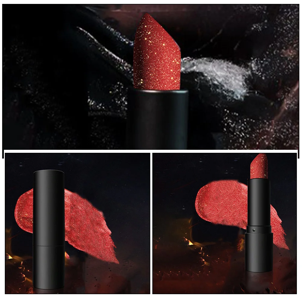 

Halloween Glitter Lipstick Set Matte Long Wearing Non Transfer Lip Gloss for Women Smooth Dazzling Shine Cosplay Party Ready