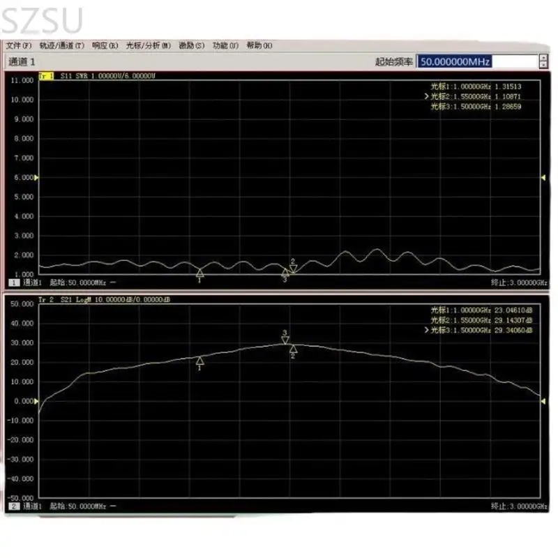 Módulo amplificador RF frequência SZSU 1.5g com saída 1W 30dbm e impedância do tipo C tipo C