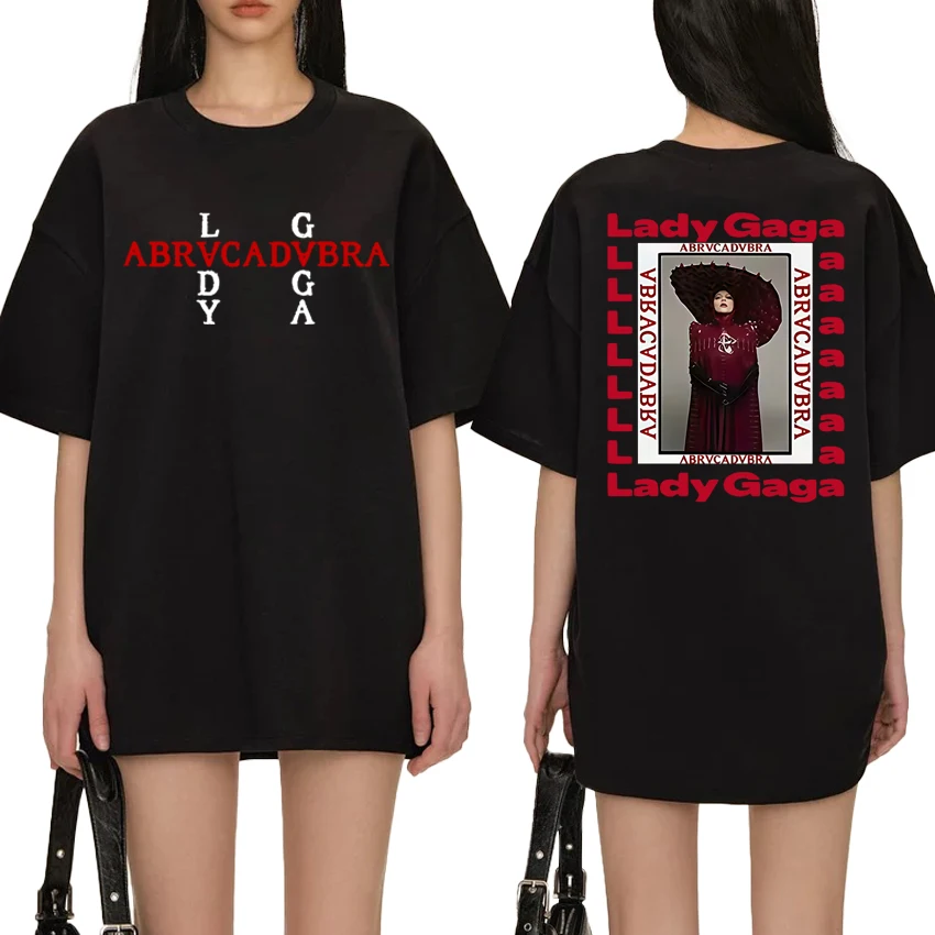 

Summer Lady Gaga Abracadabra song Graphic printed short sleeve T-shirts Men Women Fashion Oversized T shirt Unisex Cotton Tops