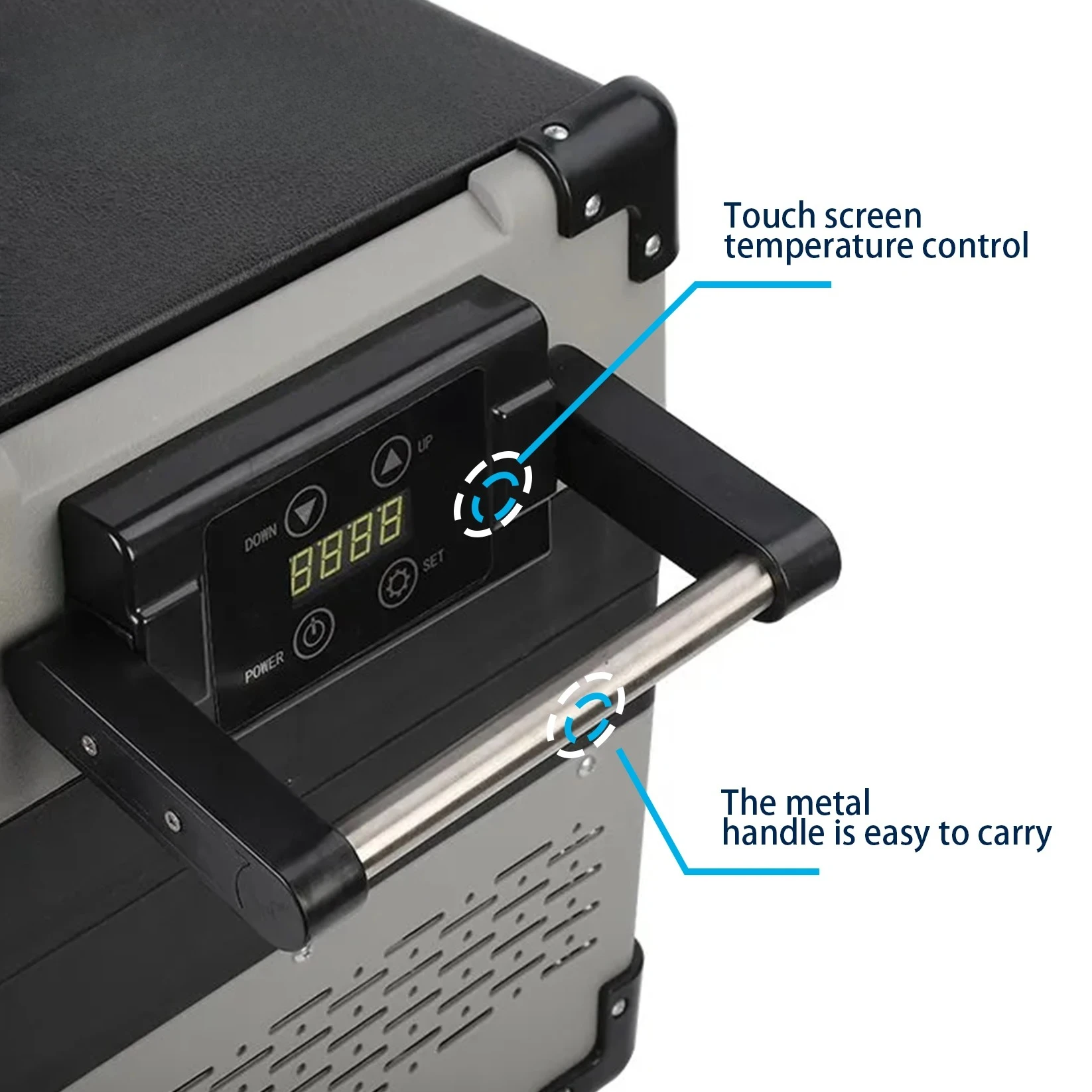 

Портативный автомобильный компрессорный холодильник с сенсорным экраном для улицы, 52 л, для грузовиков и автодомов
