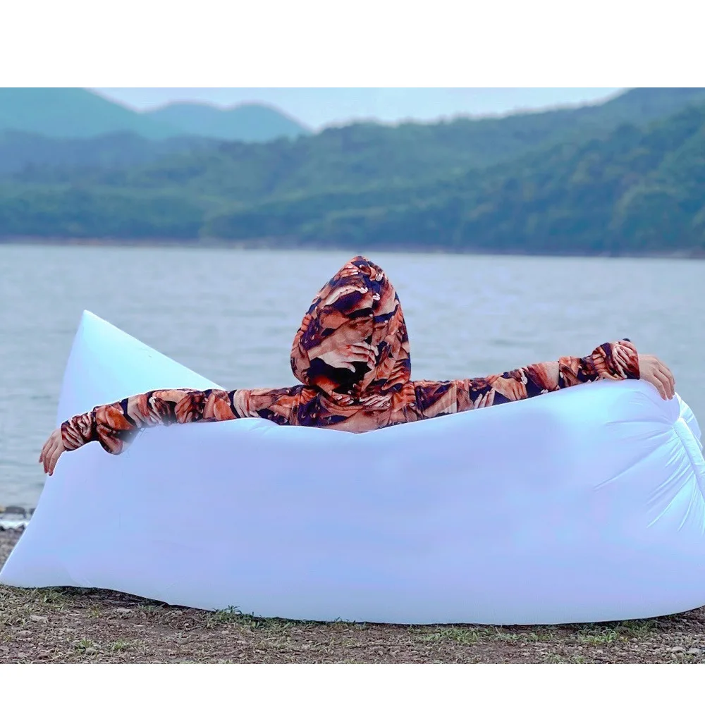 wholesale Outdoors Lazy Sofa Inflatable Lounger Air Sofa Ultralight Portable Mat Sleeping Bag Foldable Beach Camping Hiking,