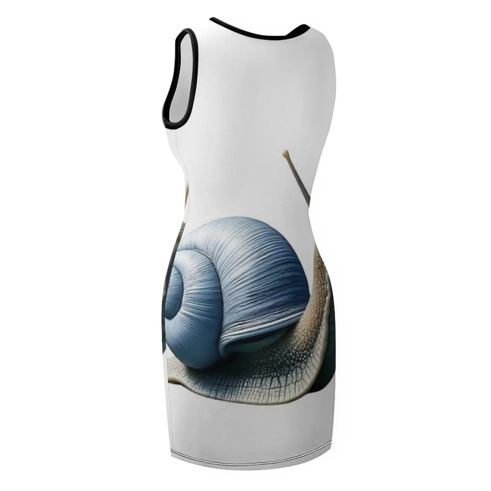 رسم واقعي للحلزون مع قشرة مزرق فستان صيفي بدون أكمام فساتين صيفية للنساء 2025 كوكتيل من الفساتين